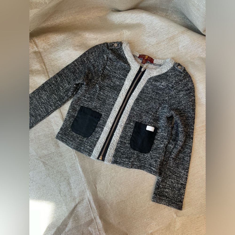 7 For All Mankind Front Zip Sweater Sz 2T